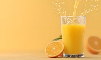 Freshly squeezed orange juice poster, Generative AI