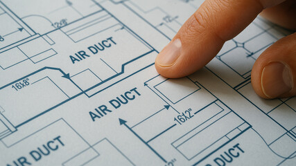 detailed engineering plan showcases air duct systems, highlighting their importance in building design and airflow management
