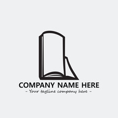 Book illustration black and white for logo company vector image
