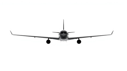 Airplane Outline on a Blank Background