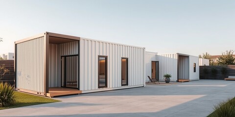 Modern Container Homes with Ample Outdoor Space