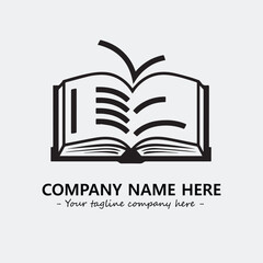 Book illustration black and white for logo company vector image

