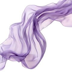 Fototapeta premium Purple fabric wave isolated on white background