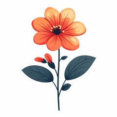 Fototapeta premium Vibrant Orange Blossom Illustration: Nature-Inspired Floral Artwork