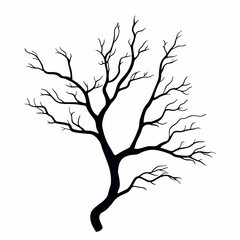 Obraz premium Leafless Tree Branch Silhouette: Minimalist Vector Illustration with Organic Shapes for Chic Seasonal Decor
