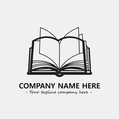 Book illustration black and white for logo company vector image
