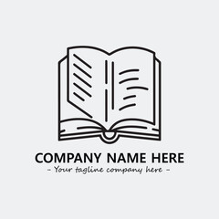 Book illustration black and white for logo company vector image
