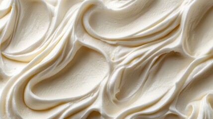 Obraz premium Creamy swirls, frosting texture, close-up, kitchen background, food blog use