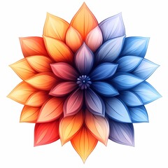 Vibrant Floral Art: A Modern Botanical Symphony in Colorful Abstract Symmetry