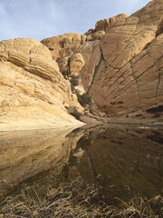 Reflections and vanishing points in desert formations
