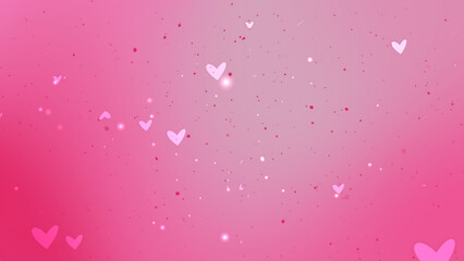 Pink Gradient Background with Floating Heart Elements for Valentines Day Designs