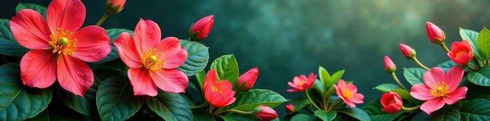 Vibrant spring blooms, lush foliage, intricate details , nature, detail