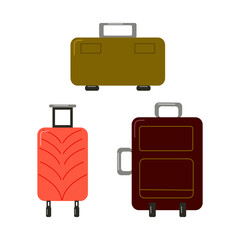 Summer clothing set Vector summertime Trend outfit. Set suitcases. Design for sales banner poster web page advertising printed materials.