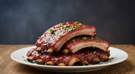 Plate of BBQ Pork Ribs