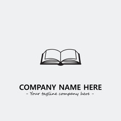 Book illustration black and white for logo company vector image
