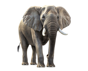 Obraz premium Elephant Standing on Transparent Background - A majestic elephant in full view. Perfect for wildlife, educational, and nature-themed designs