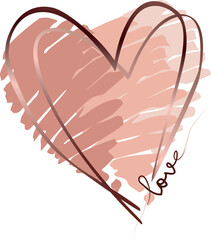Romantic Heart Design with Transparent Background