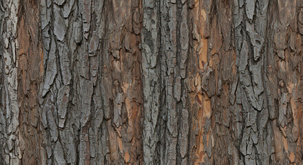 Obraz premium Textured tree bark with brown and gray patterns 