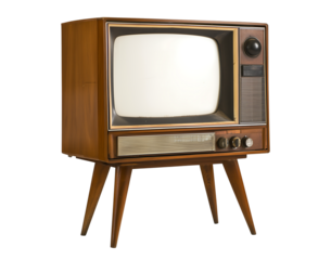 Old-School Television - A bulky analog TV unit from the past, perfect for 90s vibes, media history, or aesthetic design projects