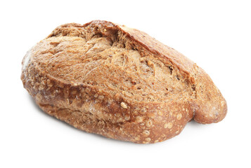 Whole loaf of freshly baked bread isolated on white