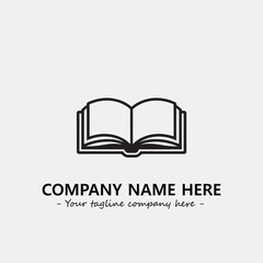 Book illustration black and white for logo company vector image
