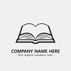 Book illustration black and white for logo company vector image
