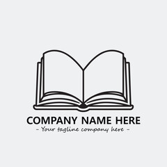 Book illustration black and white for logo company vector image
