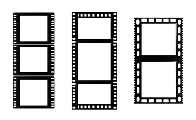 Obraz premium 3 Vintage Film Roll - A classic 35mm film roll isolated on transparent background. Ideal for retro photography, film projects, and creative design
