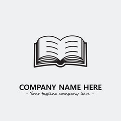 Book illustration black and white for logo company vector image
