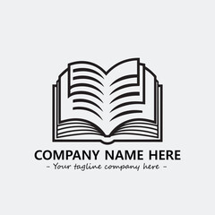 Book illustration black and white for logo company vector image
