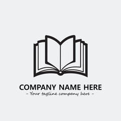 Book illustration black and white for logo company vector image
