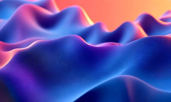 Abstract Colorful Waves with Smooth Textures and Gradient Light in a Vibrant Digital Landscape