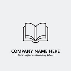 Book illustration black and white for logo company vector image
