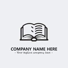 Book illustration black and white for logo company vector image
