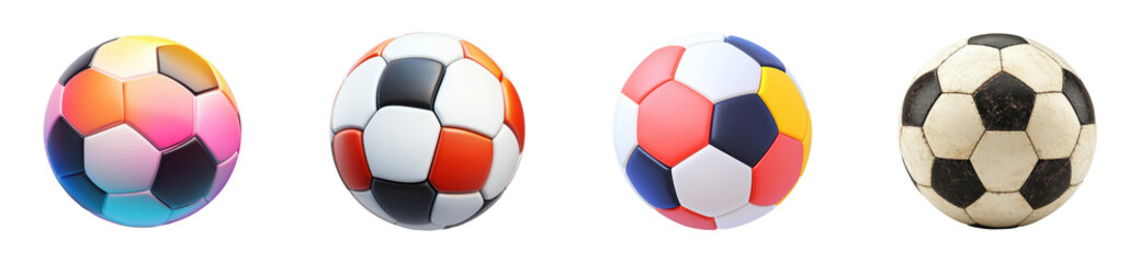 Soccer ball showcase sports field collection outdoor. Cut out set