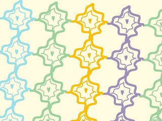 Colorful Seamless pattern wavy diamond shape with heart icon decoration 