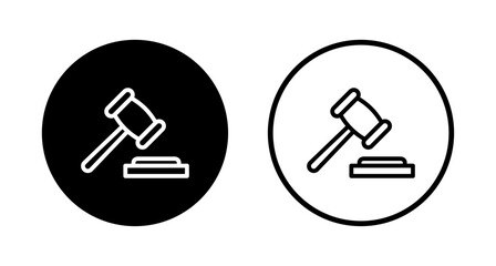 Gavel icon logo design. judge gavel sign and symbol. law icon. auction hammer