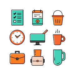 vector set of office icons
