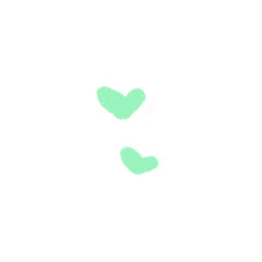 Pastel Green Hand-Drawn Hearts, Simple Minimalist Design