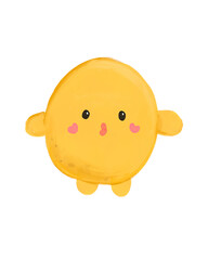 Adorable Round Yellow Creature with Tiny Arms and Blush