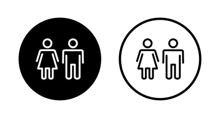 Man and woman icon logo design. male and female sign and symbol. Girls and boys
