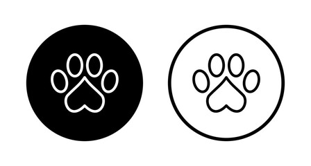 Paw icon logo design. paw print sign and symbol. dog or cat paw