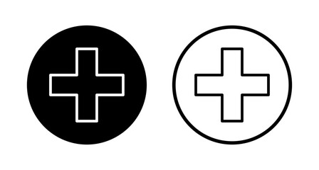 Fototapeta premium Plus icon logo design. Add plus sign and symbol