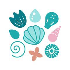 set of sea animals vector illustration