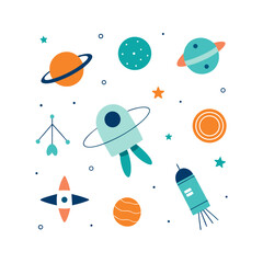 space rocket vector illustration