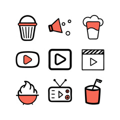  09-different-streaming-vector-doodle-icon