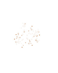 Abstract Sparkling Burst: Iridescent Bubbles and Copper Dust