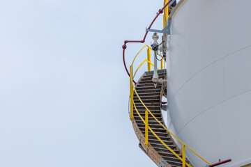 Oil storage tank at oil and gas refinery industrial zone, Business industrial storage tank oil and...