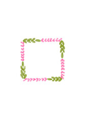Pastel Pink and Olive Green Floral Square Frame