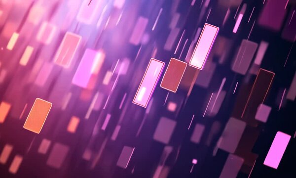 Vibrant Abstract Digital Background with Dynamic Flowing Multicolored Blocks and Lights